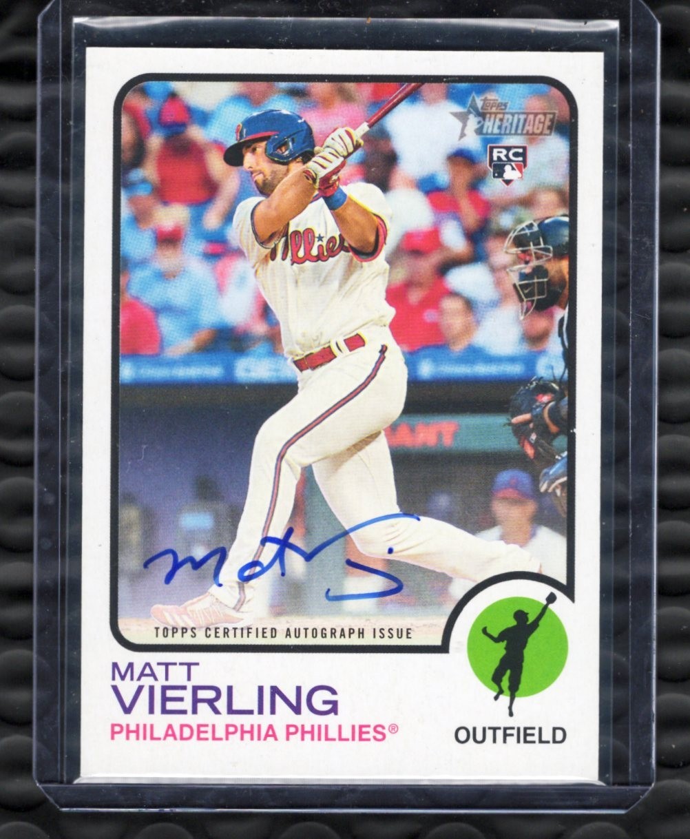 2022 Topps Heritage Matt Vierling #ROA-MV Rookie Real One Auto Phillies RC