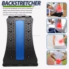 Back Stretcher Spine Board Pain Relief Lumbar Support Corrector Adjustable Ortho