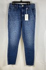 FRAME Women's Ali High Rise Cigarette Jeans Black Leopard Print Blue Sz 30 NWT — photo 1