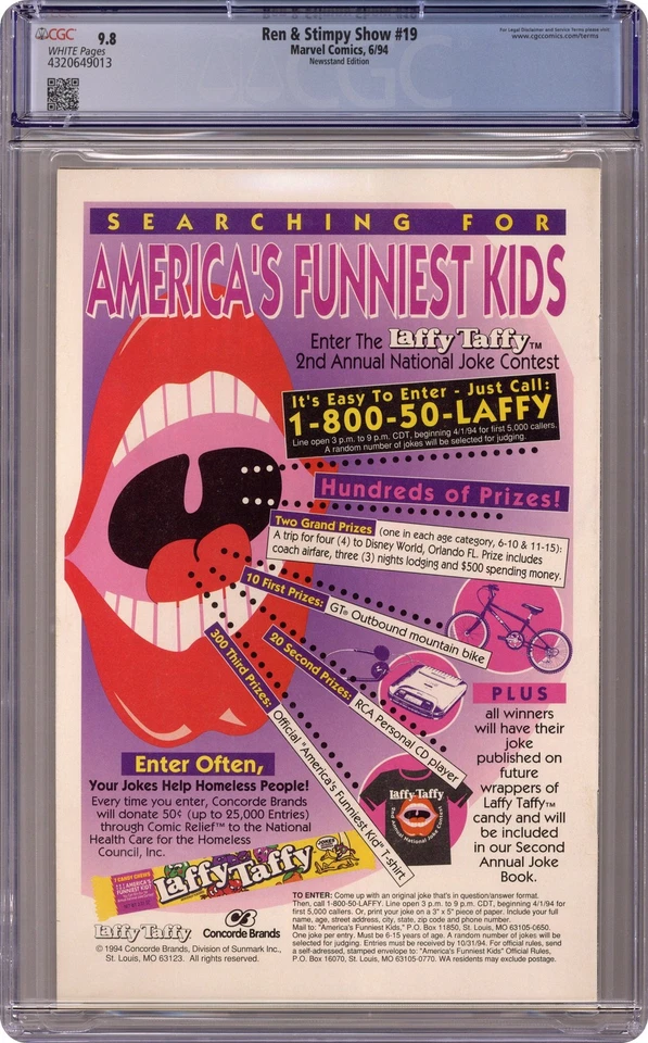 Ren and Stimpy Show 19D CGC 9.8 Newsstand 1994 4320649013 - Image 2 of 2