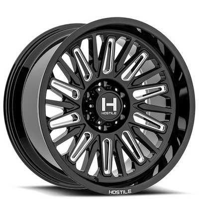 Hostile Wheels H143 Rampage 22x10 Black Milled (4pcs) A2