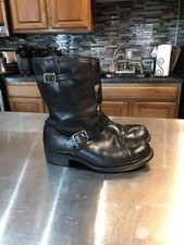 Vintage 60s Engineer Boots Black Leather Motorcycle 10 1/2 D