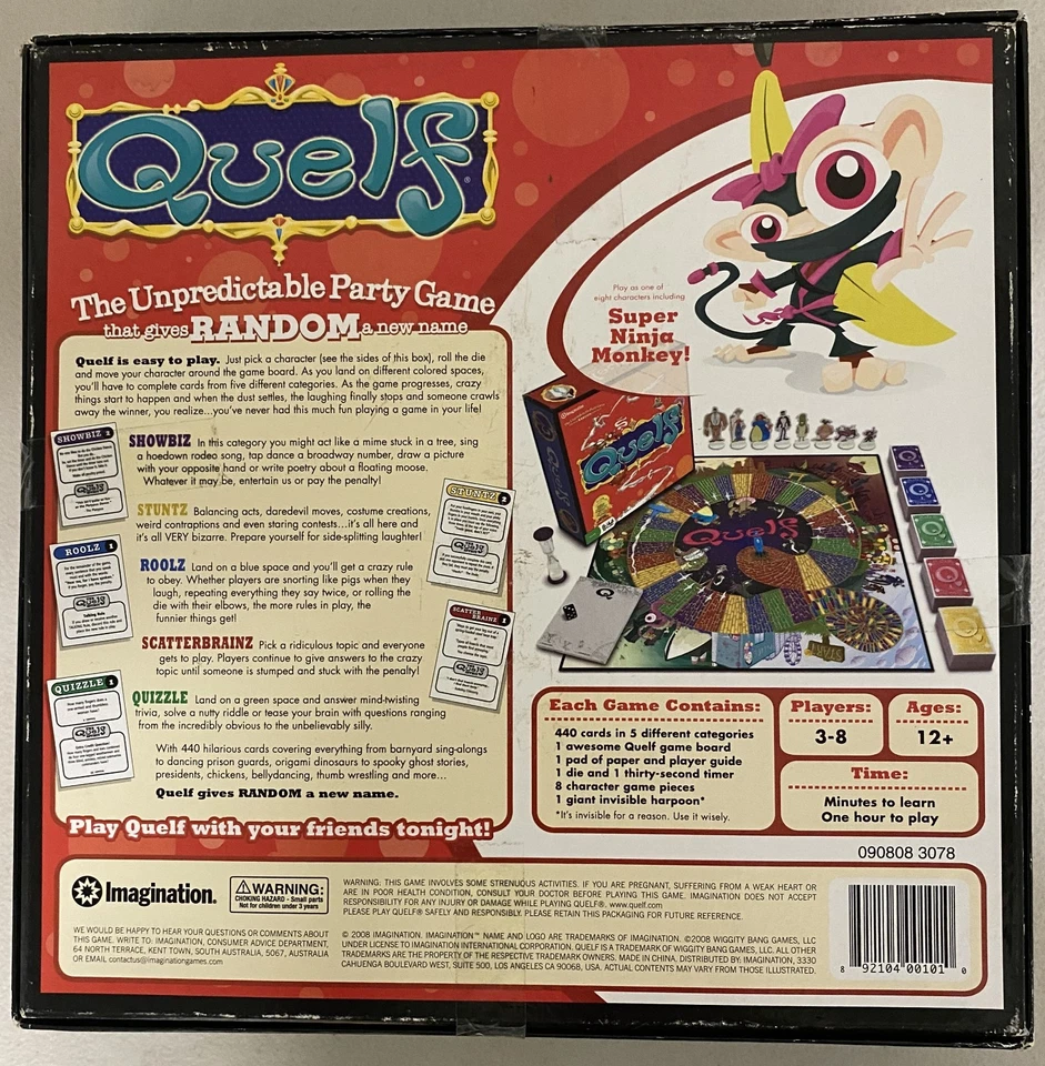 Quelf - The Unpredictable Party Board Game by Imagination 2005 Complete in VGC - Image 2 of 4