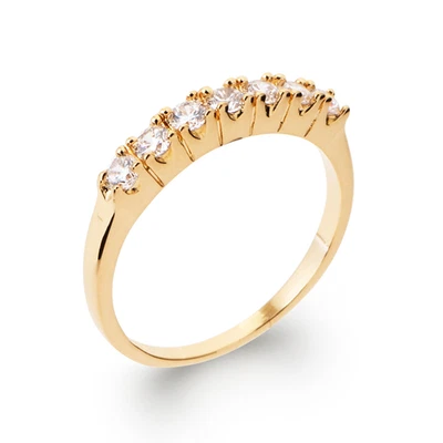 Bague Alliance ZIRCONIUM Plaqué or 18 CARATS 750 Millièmes Tailles au CHOIX - Photo 1/3