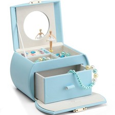 Vlando Kids Musical Jewelry Box for Girls with Drawer, Music Box with Ballerina