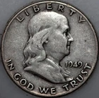 * 1949-D Franklin Half Dollar 90% Silver As Shown
