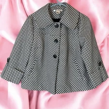 Nygard Collection Geometric Honeycomb Print Cropped Blazer Black/White Size 10