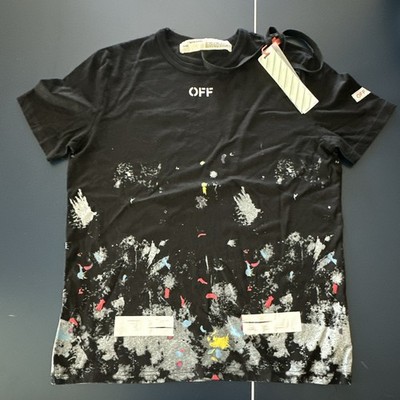 Off-White c/o Virgil Abloh Men's Black Graphic Logo Crew Neck T-Shirt