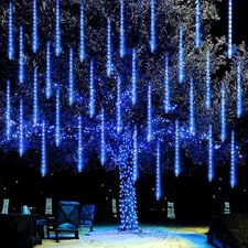 Dazzle Bright Christmas Lights Outdoor, 288LED Meteor Shower 288 LED, Blue 