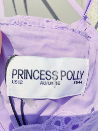 NWT Princess Polly Dress Mini 12 Eyelet Lace Lilac - Picture 3 of 3