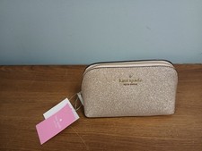 NWT kate spade Domed Cosmetic/Handbag Rose Gold Josley Glitter