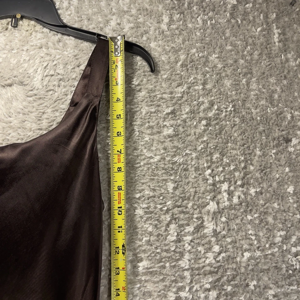 Vestido Express Sin Mangas Marrón Satinado Maxi Novia Boda Formal Talla 11, 12 Marrón Y2K Foto 4 de 4