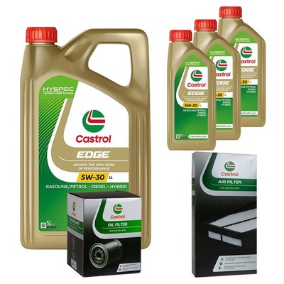 CASTROL Inspektionspaket 8 L EDGE Titanium 5W-30 LL für Jeep Commander 3.0 CRD