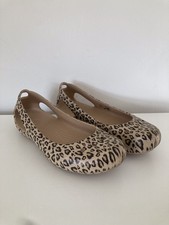 Crocs Kadee Flats Womens Slingback Shoes UK Size 6 US Size 8 Leopard Print 