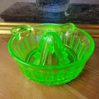 Vintage Uranium Glass Citrus Juicer Reamer Depression Green Hazel Atlas Glow