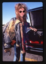 Jon Bon Jovi Candid Rock Star Leather Lion Moto Jacket Original Transparency