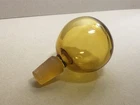 Blenko Glass Decanter Stopper Only Amber Round 1960's MCM
