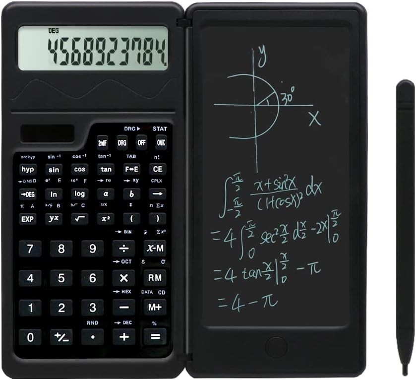 Scientific Calculator with Notepad, 10-Digit Display, Solar Powered School Use-image