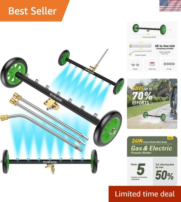 #ad #ad 2 in 1 Under Car Pressure Washer Water Broom 24 Inch 4000 PSI with 7 Nozzles ... $150.78