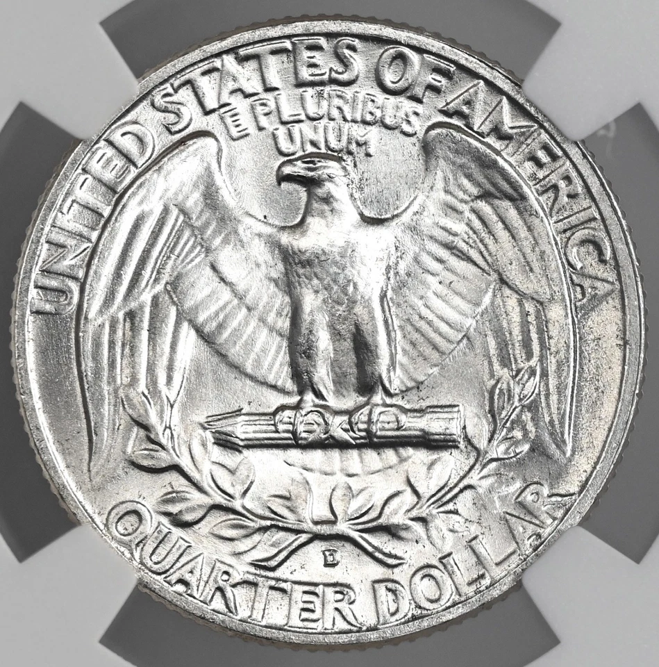 1952-D  25C WASHINGTON SILVER QUARTER "DENVER MINT" NGC MS65 #8343474-065 - Image 3 of 4