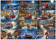 Christmas Puzzles for Adults 1000 Pieces, Santa'S Christmas Express Puzzle Oil P