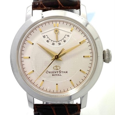 Orient Star Royal EG04-C0 Manual Silver Exhibition Power Reserve Leather Rare