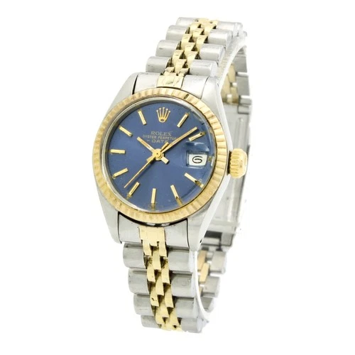 Ladies' Rolex OP Date Two Tone Blue Dial Ref.#6917 26mm Watch #W251226-1
