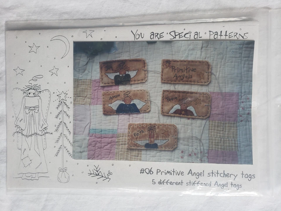 Lot of 2 Embroidery Patterns Snowmen and Angel gift Tags - Image 4 of 4