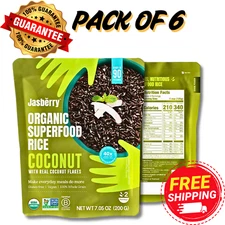 Jasberry Organic Superfood Coconut Flakes Rice 7 OZ LIMITED NEW SALE (PACK OF 6)