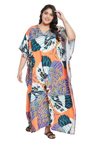 Women Kaftan Casual Maxi Dress Kimono Sleeve Evening Gown Beachwear Sundress - Picture 242 of 452