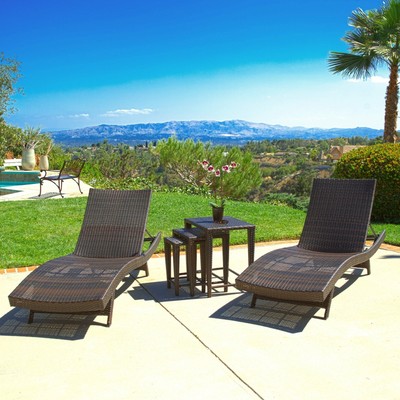 Outdoor Brown Wicker 5 Piece Adjustable Chaise Lounge Set By 816764014418 - Thira Wicker Chaise Lounge Chair Set Of 2 By Christopher Knight Home Outdoor Brown Wicker 5 Piece Adjustable Chaise Lounge Set By 816764014418 - Thira Wicker Chaise Lounge Chair Set Of 2 By Christopher Knight Home