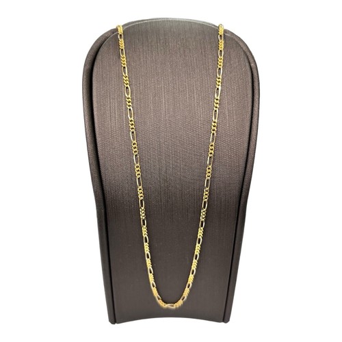 18ct 18K Two Tone Gold Italian (3x1) Figaro Chain Necklace 6.06 Grams 59cm. New - Picture 2 of 8
