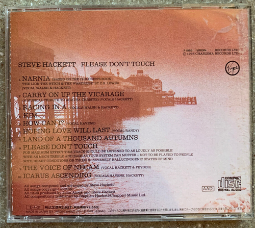 Please Don't Touch - Steve Hackett CD Virgin Japan - Picture 2 of 2