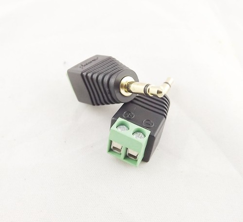 Adapter Converter 3.5mm 1/8" Mono Male Plug To AV Screw Video AV Balun Terminal - Picture 8 of 9