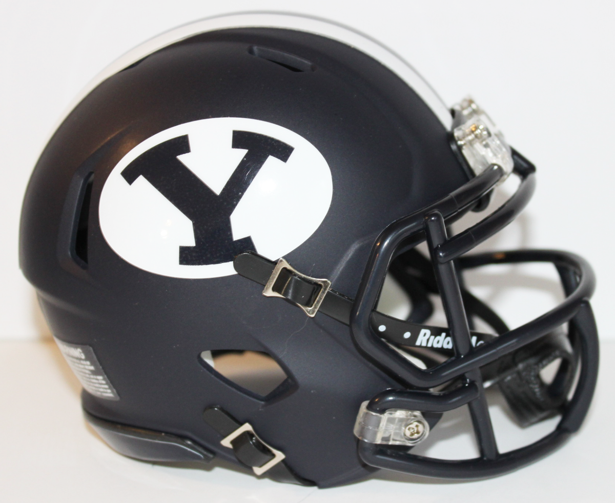 byu football helmet 2021 2021 BYU Brigham Young Cougars Custom Riddell Mini Helmet vs Baylor