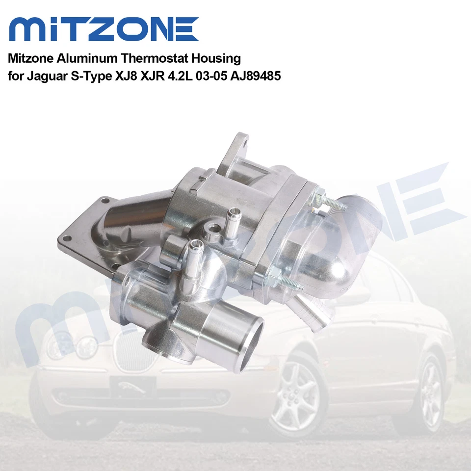 Mitzone For Jaguar S-Type XJ8 XJR 4.2L 03-05 Aluminum Thermostat Housing AJ89485 - Image 2 of 4