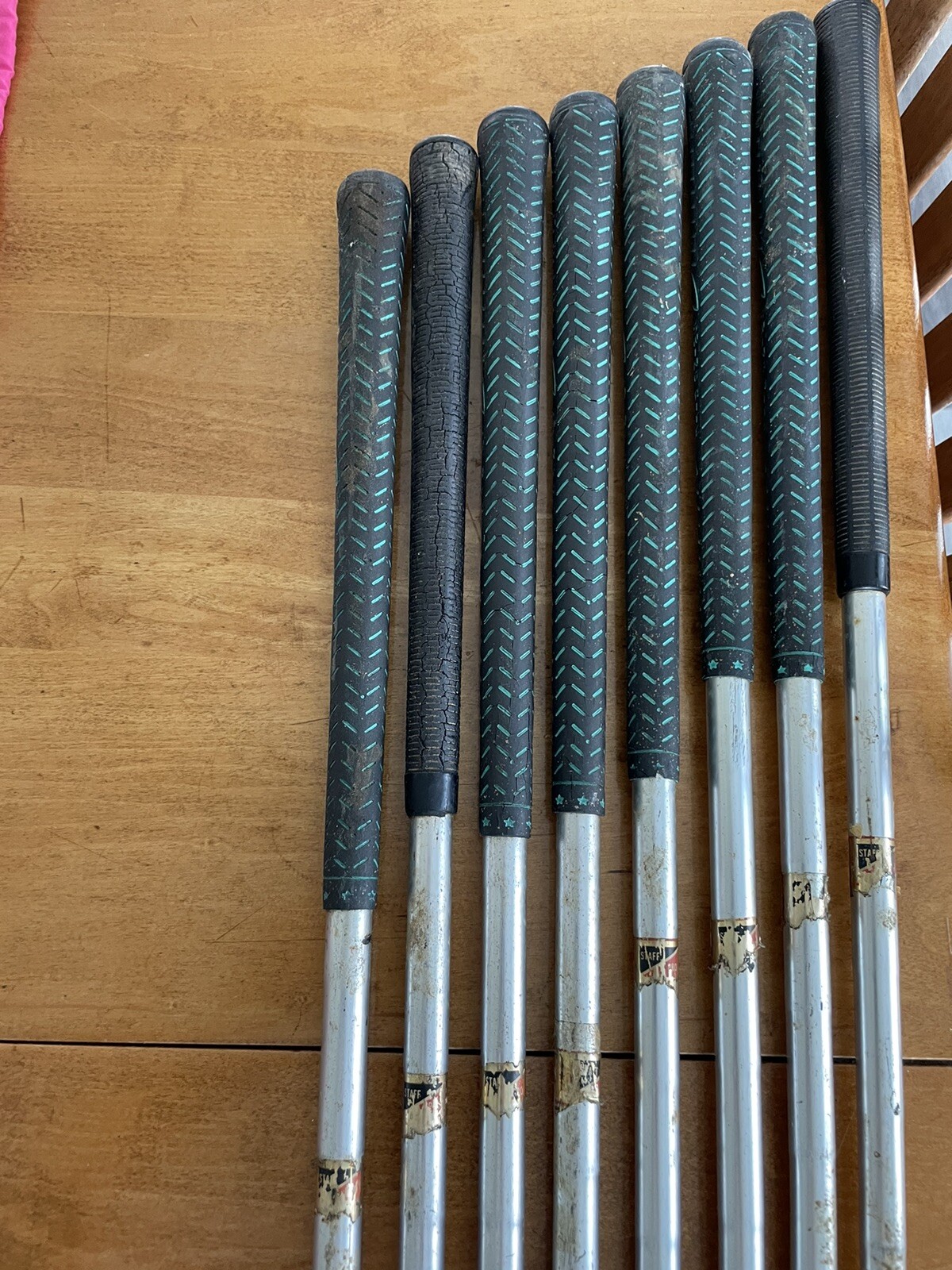 VINTAGE Wilson Staff Dynapower iron set 2PW+SW w/ Steel Staff Pro