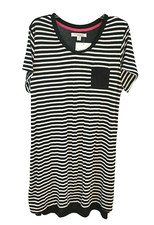 Company Ellen Tracy Size 1X Dress, Striped, Stretchy, Front Breast Pocket, NWT