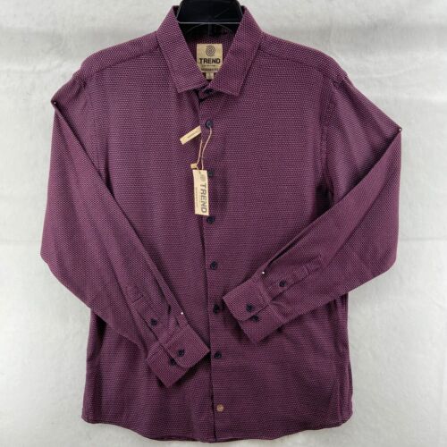 TREND by F/X Fusion Shirt Men’s Large Modern Fit Button Down Long Sleeve Red NWT - Picture 1 of 12