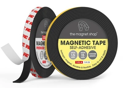 THE MAGNET SHOP Magnetic Tape Self Adhesive, Magnet Pairs for Mosquito Net Fly Screen Door Catch
