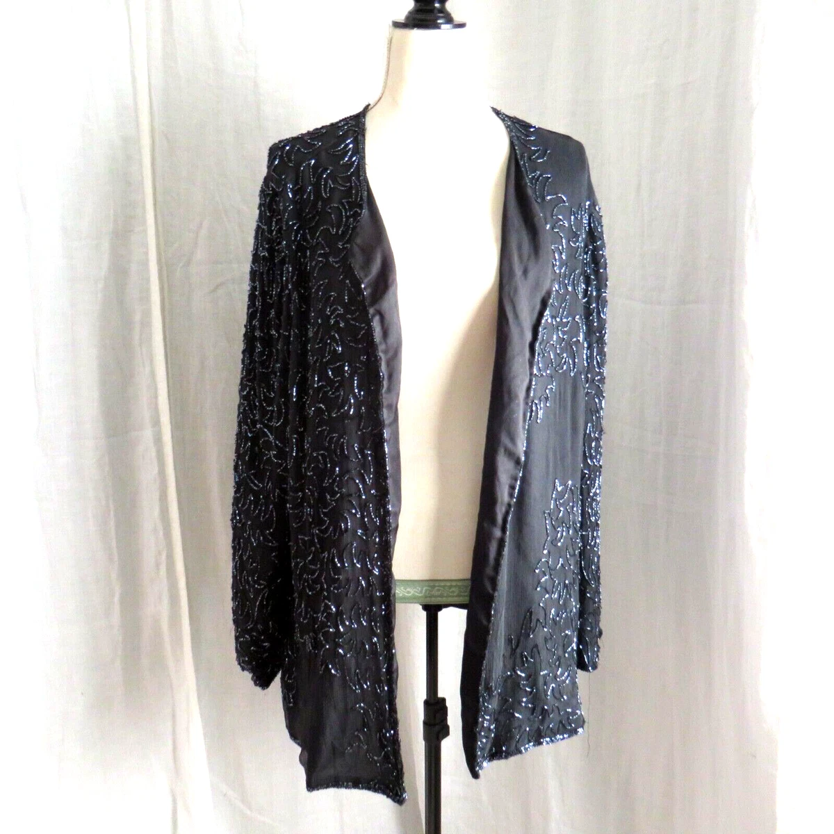 Black beaded evening clearance jacket