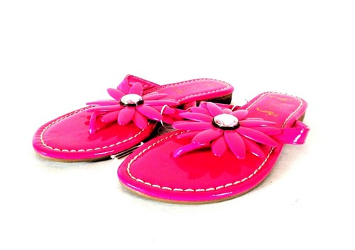 Miss Trish Pink Daisy Accent Flip Flop Thong Sandals Shoes Women's 6 (SW14)pm - Picture 2 of 12