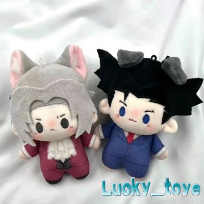 10cm Phoenix Wright Miles Edgeworth Plush Doll Keychain Toy