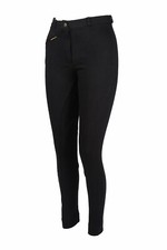 LADIES SELF SEAT JODHPURS JOHDPURS JODS HORSE RIDING BLACK STRETCHY PLAIN