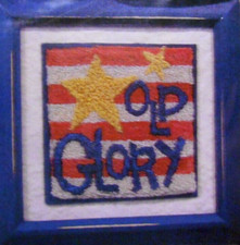 Punch Needle Kit w/Stamped Weavers Cloth Primitive Patriotic OLD GLORY USA