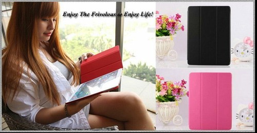 Funda protectora de cuero con soporte de flod + funda trasera transparente (2IN1) para iPad Air 2 (iPad 6) S/W - Imagen 4 de 4