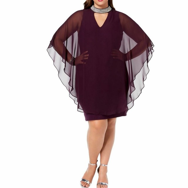 xscape chiffon overlay dress