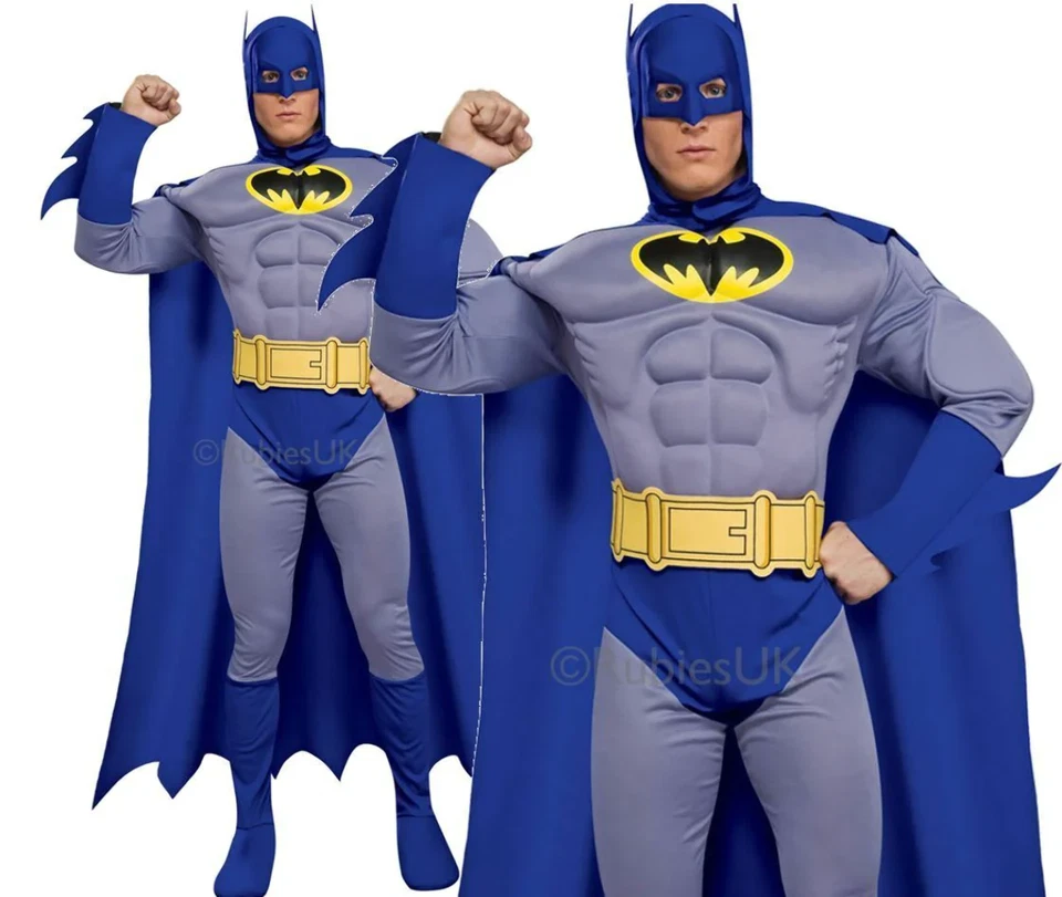 RUBIES Deluxe Mens Batman Costume Adults Licensed Superhero Fancy Dress Outfit