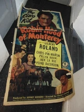 The Cisco Kid Gilbert Roland Robin Hood Of Monterey 3-Sheet Movie Poster #N1329