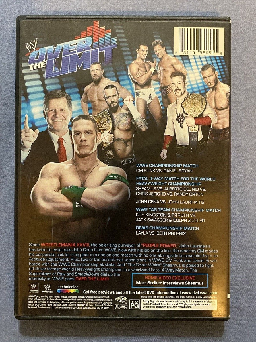 WWE: Over the Limit 2012 (DVD, 2012) Punk Bryan Jericho Orton Cena